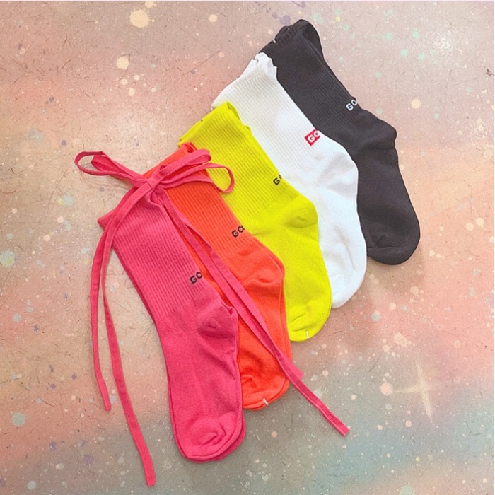 vivid color ribbon socks (5 color)